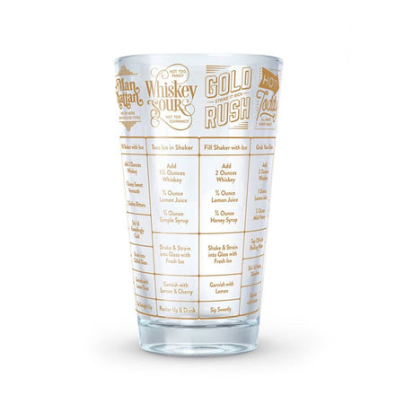 Fred & FRIENDS GOOD MEASURE 5192625 Whiskey Recipe Glass, 16 oz Capacity, Glass, Pack of 4