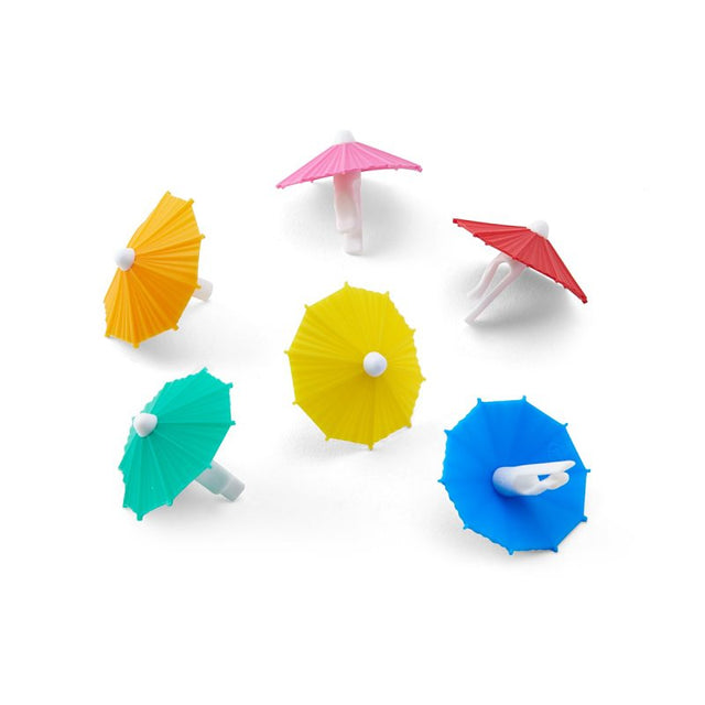 Fred & FRIENDS My Tai 5161083 Umbrella Drink Marker, Polypropylene/Silicone, Pack of 6