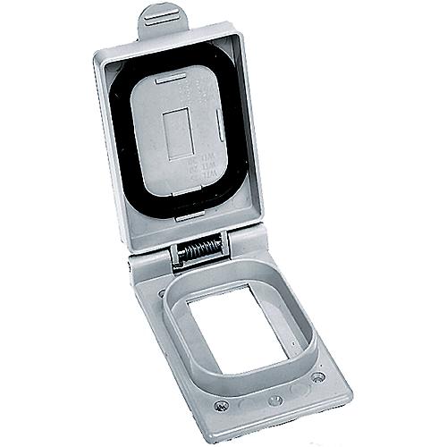 Hubbell CWP26CR Commercial Grade Weatherproof Lift Cover Plate for GFCI & Stylized Receptacles, Grey