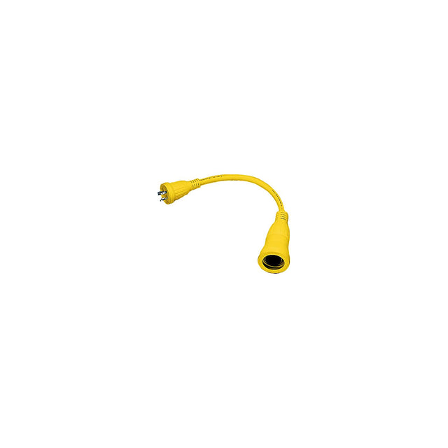 Hubbell HBL61CM56 Yellow Twist Lock Female to Twist Lock Male Adapter