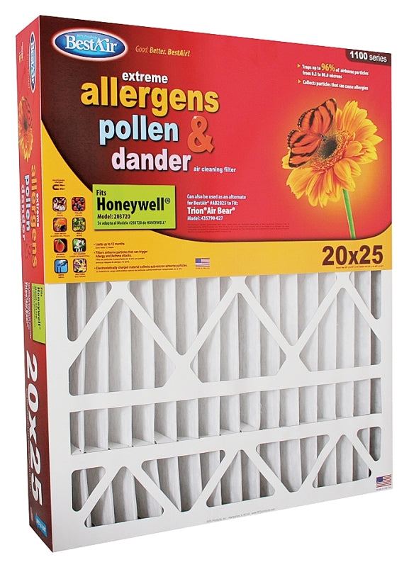 BestAir HW2025 Air Filter, 25 in L, 20 in W, 8 MERV, Pack of 3