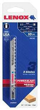 Lenox 1991382 Jig Saw Blade, 5/16 in W, 10 TPI, 4 in L, 3/PK