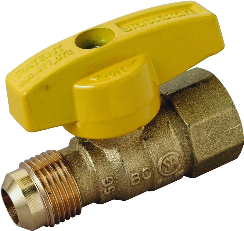 BrassCraft PSSD-41 Gas Ball Valve, 1/2 in Connection, Flare x FIP, 5 psi Pressure, Brass Body