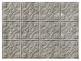 Fasade D6021 Backsplash Panel, 24 in L, 18 in W, Thermoplastic, Silver, Pack of 5