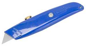 Vulcan JL54217 Utility Knife, 2-7/8 in L Blade, 1-1/4 in W Blade, Aluminum Handle, Blue Handle