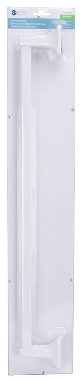 Boston Harbor L3624-51-073L Towel Bar, 24 in L Rod, White, Surface