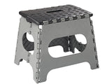 Simple Spaces SD027 Folding Step Stool, 10-5/8 in H, 1-Step, 330, Plastic, Black Gray