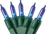 Sylvania V4004-33 Mini Light Set, Christmas, 120 V, 40.8 W, 100-Lamp, Incandescent, Blue, 1000 hr Average Life