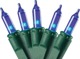 Sylvania V4004-33 Mini Light Set, Christmas, 120 V, 40.8 W, 100-Lamp, Incandescent, Blue, 1000 hr Average Life