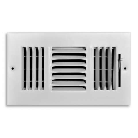 Tru Aire 4 in. H X 8 in. W 3-Way Powder Coat White Steel Wall/Ceiling Register
