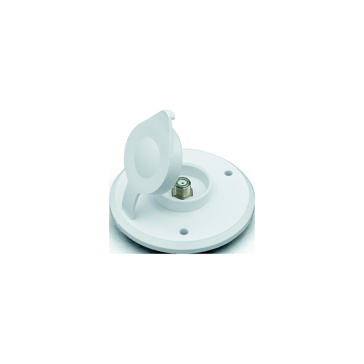 Thetford 94320 Coax Cable TV Plate, 3.125 dia., Polar White