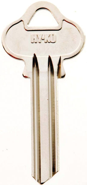 Hy-Ko 11010L4 Key Blank, Brass, Nickel, For: Lockwood Cabinet, House Locks and Padlocks, Pack of 10