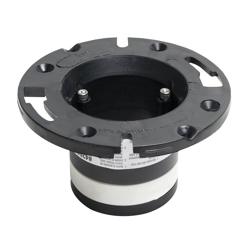 Oatey 43538 Closet Flange, 4 in Connection, ABS, Black, For: 4 in Pipes, Pack of 2