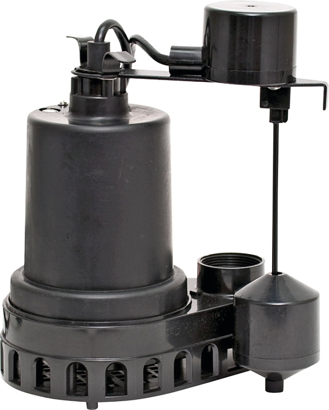 Superior Pump 92572 Sump Pump, 4.9 A, 120 V, 0.5 hp, 1-1/2 in Outlet, 55 gpm, Thermoplastic