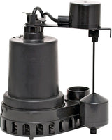 Superior Pump 92572 Sump Pump, 4.9 A, 120 V, 0.5 hp, 1-1/2 in Outlet, 55 gpm, Thermoplastic