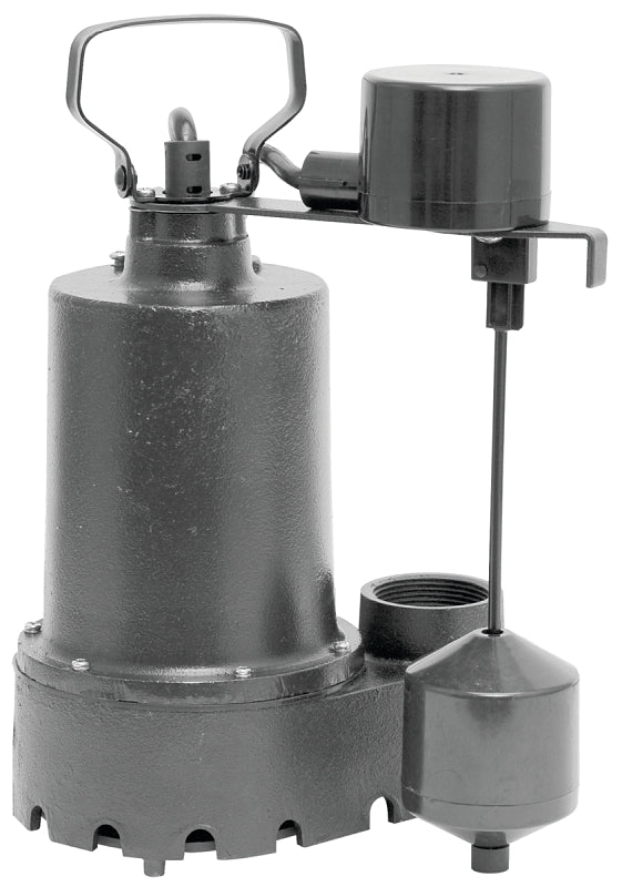 Superior Pump 92541 Sump Pump, 4.9 A, 120 V, 0.5 hp, 1-1/2 in Outlet, 55 gpm, Iron Housing Material