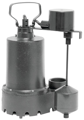 Superior Pump 92541 Sump Pump, 4.9 A, 120 V, 0.5 hp, 1-1/2 in Outlet, 55 gpm, Iron Housing Material