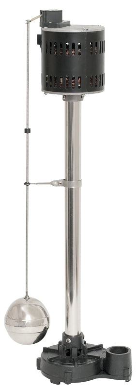 Superior Pump 92551 Sump Pump, 1-Phase, 3.06 A, 120 V, 0.5 hp, 1-1/2 in Outlet, 60 gpm, Iron/Stainless Steel