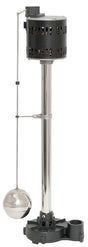 Superior Pump 92551 Sump Pump, 1-Phase, 3.06 A, 120 V, 0.5 hp, 1-1/2 in Outlet, 60 gpm, Iron/Stainless Steel