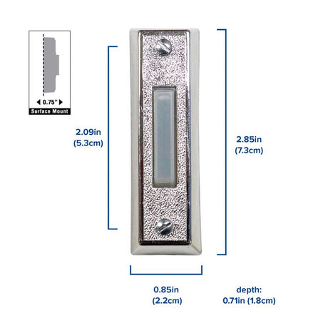 Heath Zenith Silver Plastic Wired Pushbutton Doorbell