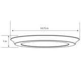 Feit EDGELIT 1.1 in. H X 15 in. W X 15 in. L Nickel White LED Flat Panel Light Fixture