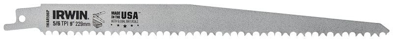 Irwin IWAR596P Reciprocating Saw Blade, 0.74 in W, 9 in L, 5/6 TPI, HSS Cutting Edge