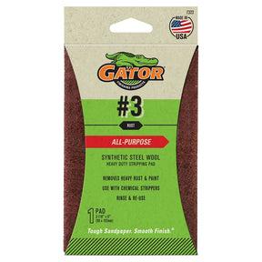 Gator 7322 Stripping Pad, 6 in L, 3-7/8 in W, Stearate Abrasive