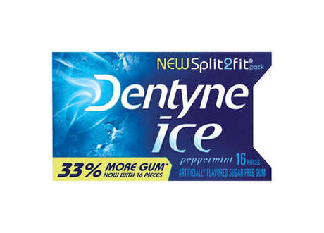 Dentyne Ice Sugar Free Peppermint Chewing Gum 16 pk, Pack of 9