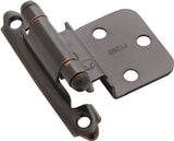 Amerock BPR3428ORB Hinge, 3/8 in Inset, Oil-Rubbed Bronze, 2-3/4 in L x 2-3/16 in W, Self-Closing Hinge