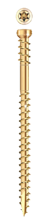 GRK Fasteners RT Series 16083 Screw, #8 Thread, 3-1/8 in L, Reverse Thread, Trim Head, Star Drive, Steel, 514 PAIL