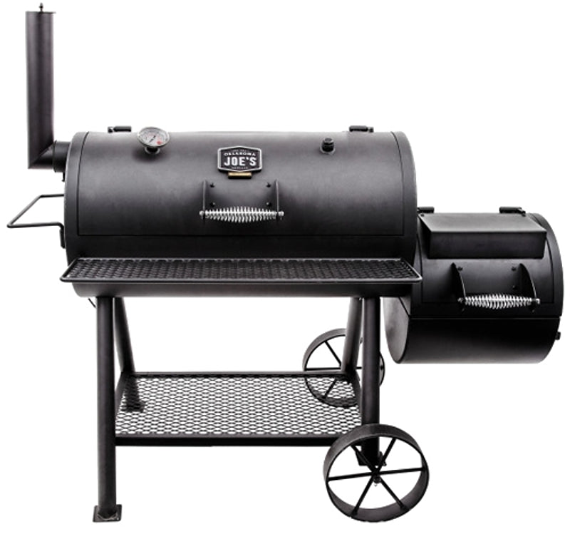 Oklahoma Joe's Highland 15202031 Offset Smoker, Charcoal, Porcelain, Black