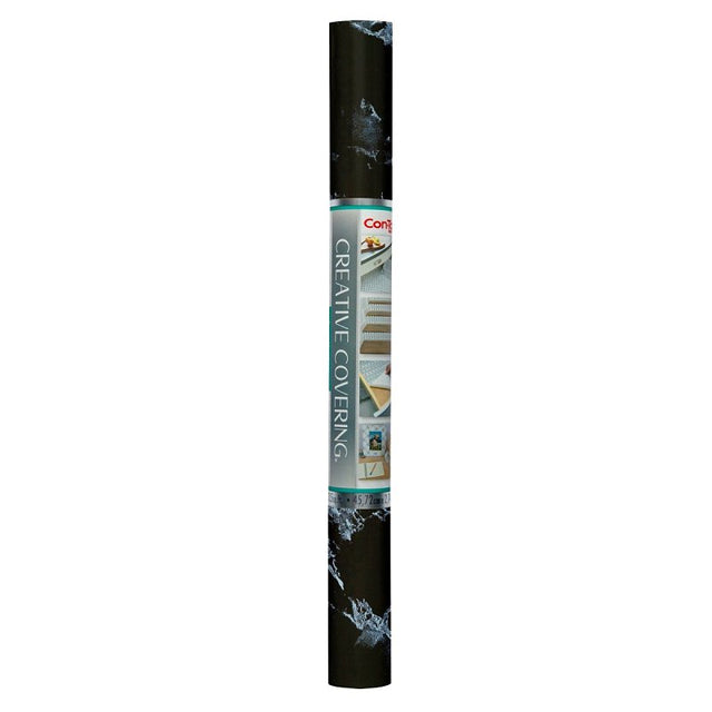 Con-Tact Creative Covering 09F-C9843-12 Shelf and Drawer Liner, 18 in L, 9 ft W, PVC Vinyl, Black