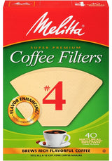 Melitta 63100 #4 Coffee Filter, Cone, Paper, Natural Brown