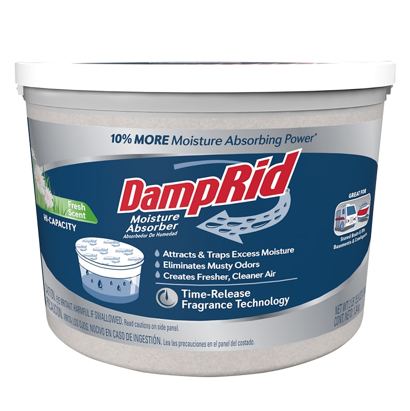 DampRid FG50FS High-Capacity Moisture Absorber, 2 lb Tub, Solid