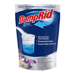DampRid FG30LVSB Moisture Absorber Refill, 44 oz, Bag, Solid, Lavender Vanilla, Pack of 3