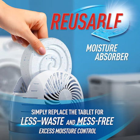 DampRid FG97FSSB Drop-In Tab Moisture Absorber Refill, 15.8 oz Tablet, Solid, Fresh