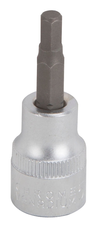 Vulcan 3506005220 Hex Bit Socket, 5 mm Tip, 3/8 in Drive, Chrome, 1-7/8 in OAL