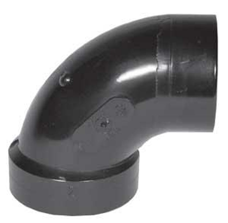 IPEX 027233 Pipe Elbow, 3 in, Hub x Spigot, 90 deg Angle, ABS, SCH 40 Schedule