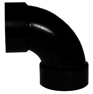 IPEX 027124 Pipe Elbow, 4 in, Hub, 90 deg Angle, ABS, SCH 40 Schedule