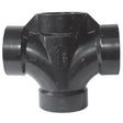 IPEX 027096 Double Sanitary Pipe Tee, 2 in, Hub, ABS, Black, SCH 40 Schedule