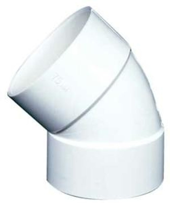 IPEX 040502 Pipe Elbow, 3 in, Hub, 45 deg Angle, PVC