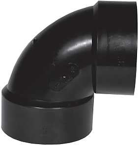 IPEX 027122 Pipe Elbow, 2 in, Hub, 90 deg Angle, ABS, SCH 40 Schedule