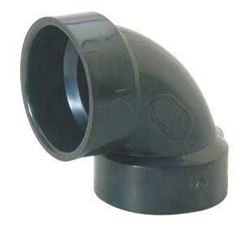 IPEX 027134 Pipe Elbow, 4 in, Hub, 90 deg Angle, ABS, SCH 40 Schedule