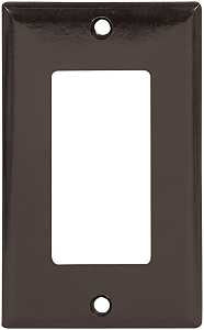 Eaton Cooper Wiring 2151 2151B-BOX Wallplate, 4-1/2 in L, 2-3/4 in W, 1 -Gang, Thermoset, Brown, High-Gloss