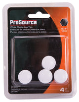 ProSource FE-50612-PS Furniture Leg Tip, Round, Plastic, White, 5/8 in Dia, 5/8 in H