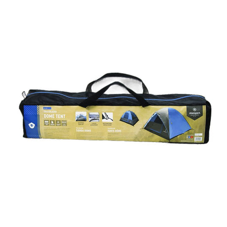 Stansport 728 Dome Tent, 96 in L, 84 in W, 4 Person, Blue/White