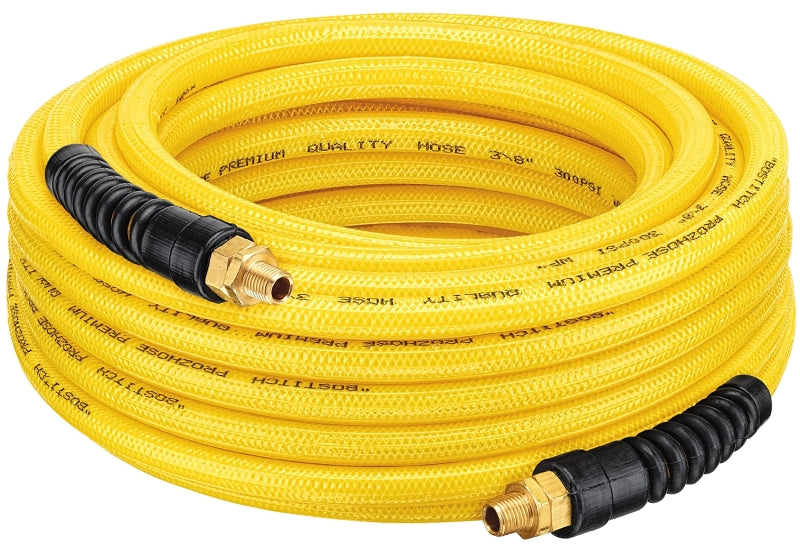 Bostitch PRO-3850 Air Hose, 3/8 in OD, 50 ft L, MNPT, 300 psi Pressure, Polyurethane, Yellow