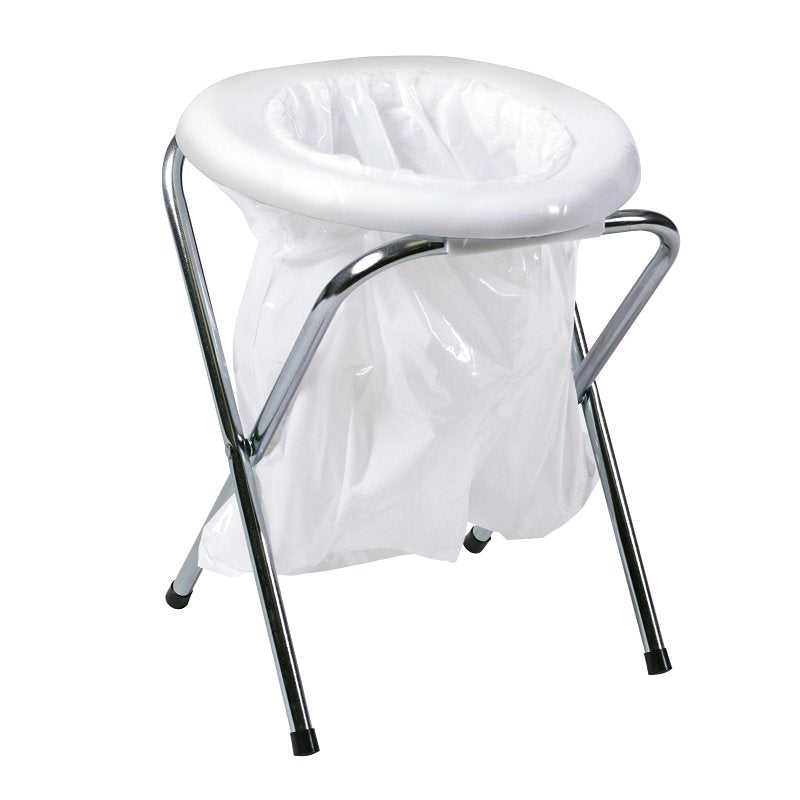 Stansport 271 Portable Toilet, Round, 200 lb, Plastic/Steel, White, Pack of 3