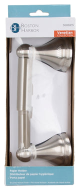 Boston Harbor L5056-13B-10-3L Paper Holder, PP Roller/Zinc, Brushed Nickel, Wall Mounting