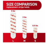 Command 17023-8ESF Large Replacement Strip, 0.747 in W, 3.643 in L, 1/2 in Thick, Foam Backing, White, 2.2 kg